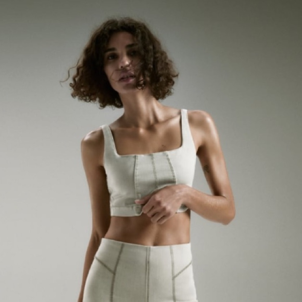 NET ZARA HIGH STRETCH DENIM TOP - Picture 9 of 14